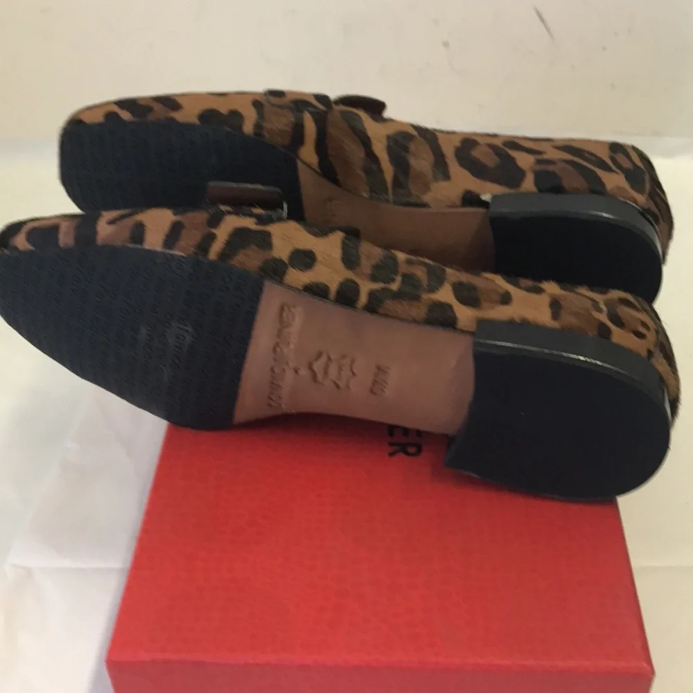 Donald J Pliner Elli Leopard Leather Haircalf Loafers Natural Black